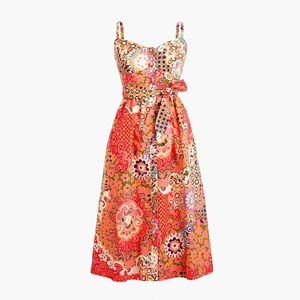 NWT J. Crew Button Front Paisley Poplin Sundress